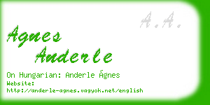 agnes anderle business card